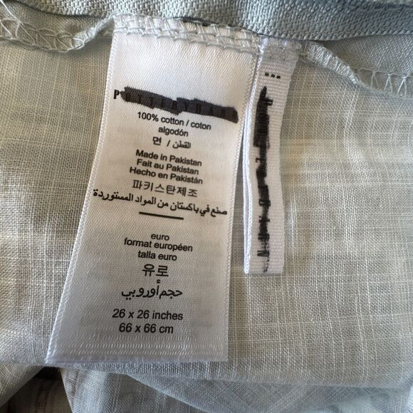 Pottery Barn Dot Medallion Reversible Cotton Euro Sham 26x26" Square Sea Glass - Picture 7 of 9